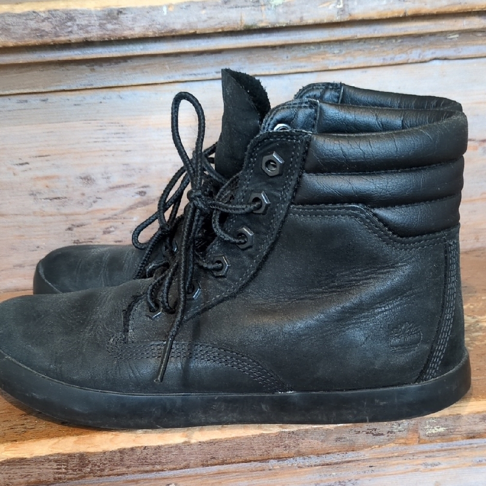 Timberland Men's Black Leather Lace-Up Boots